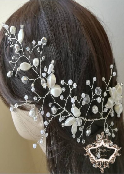 Булчинска украса за коса White Orchid by Rosie